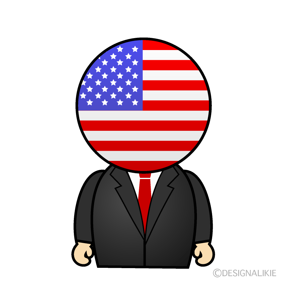 人種と国旗 / ビジネスマン・会社員 女性 上半身イラスト/ アメリカ [143390307] - イメージマート アメリカ人イラストのフリー素材｜イラストイメージ