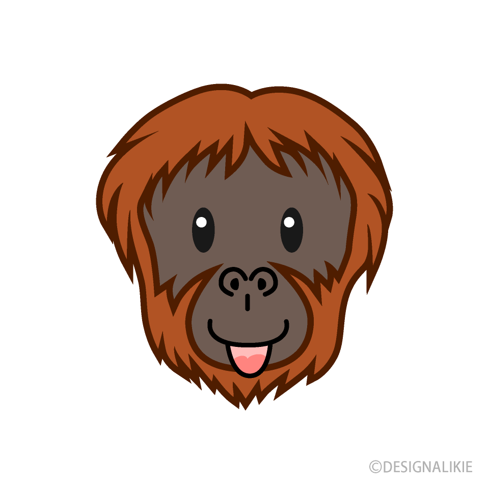 年賀状素材】申年 オランウータンの赤ちゃんのイラストを作成いたしました。 | 作品 | Designer758｜素材ラボ 可愛いオラウータン の顔イラストのフリー素材｜イラストイメージ
