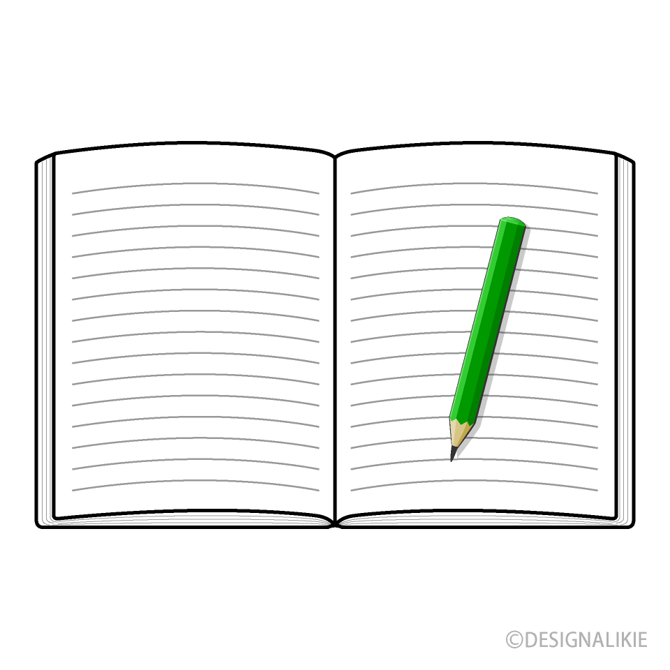 破ったリングノートと鉛筆の黒フレーム飾り枠イラスト | 無料イラスト かわいいフリー素材集 フレームぽけっと 開いたノートと鉛筆イラストのフリー素材｜イラストイメージ