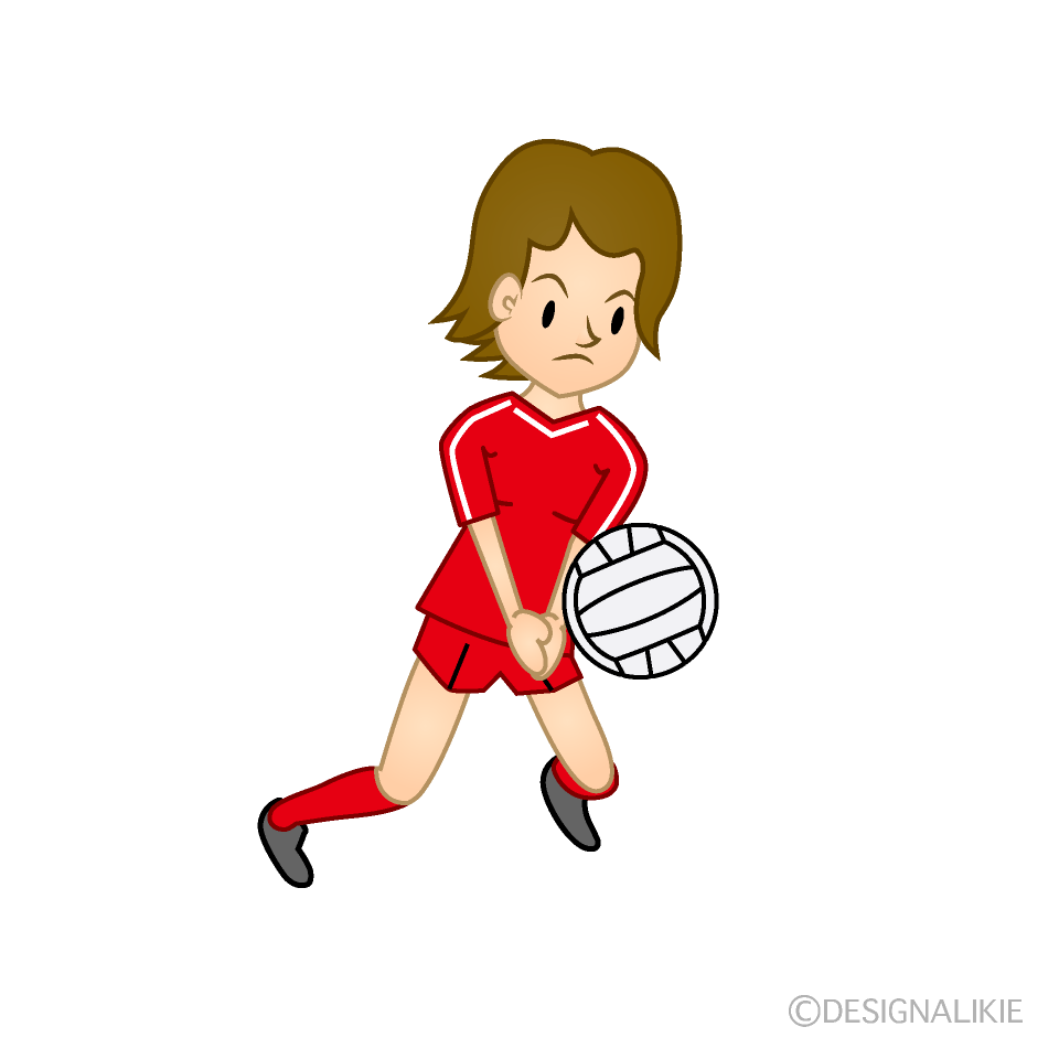 バレーボールのレシーブのイラスト（女性） | かわいいフリー素材集 いらすとや 女子バレーのレシーブイラストのフリー素材｜イラストイメージ