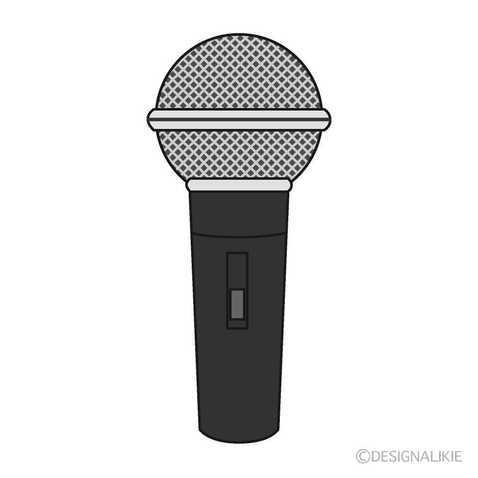 色塗りできるマイクのイラスト|ぬれよん-ぬれるフリーイラスト シンプルなマイクイラストのフリー素材｜イラストイメージ