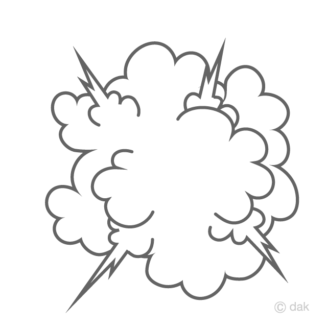 吹き出しイラスト-左右反転Ver「煙型」- 無料のフリー素材 爆発の煙イラストのフリー素材｜イラストイメージ