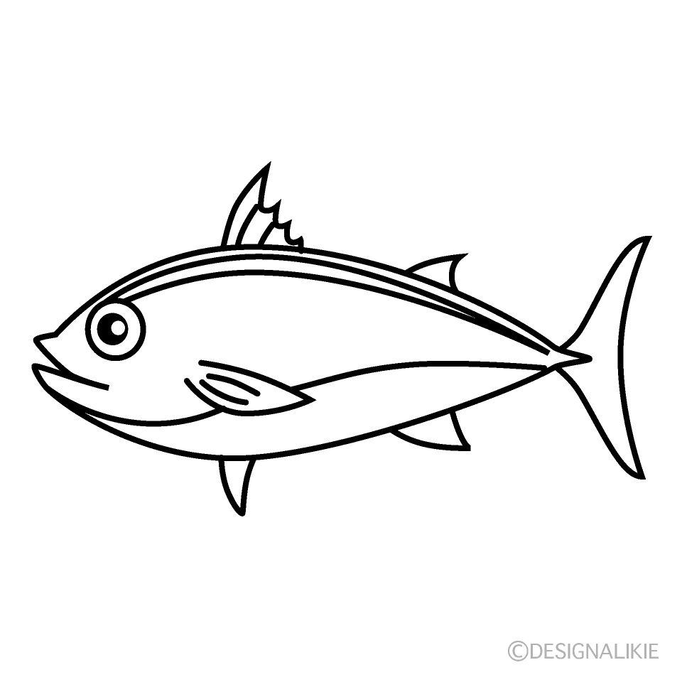 カツオ（線画）イラストのフリー素材｜イラストイメージ