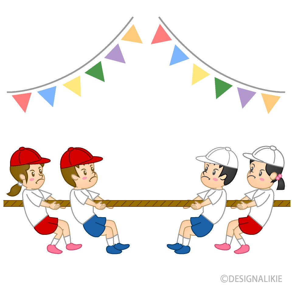フリーイラスト] 5種類の運動会の男の子と女の子のセットでアハ体験 - Gahag | 著作権フリー写真・イラスト素材集 運動会で綱引きする小学生イラストのフリー素材｜イラストイメージ