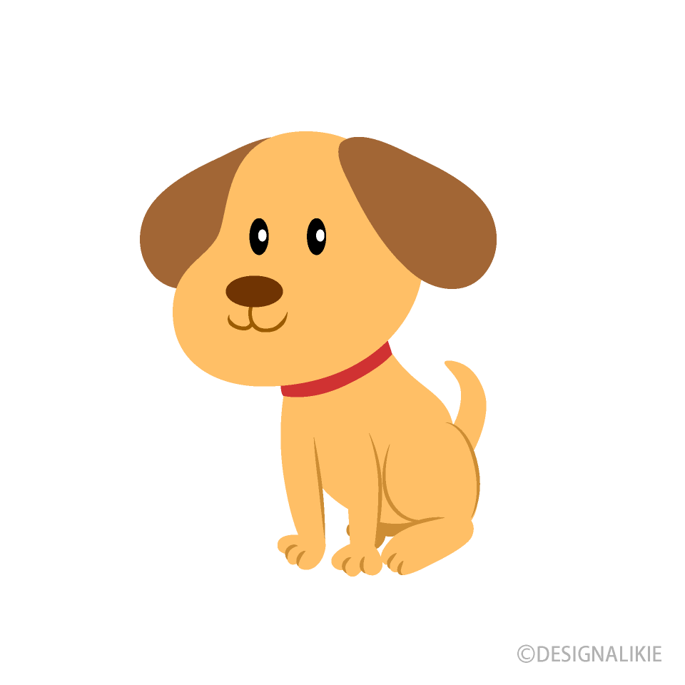 お座りした可愛い子犬イラストのフリー素材｜イラストイメージ 可愛い子犬イラストのフリー素材｜イラストイメージ