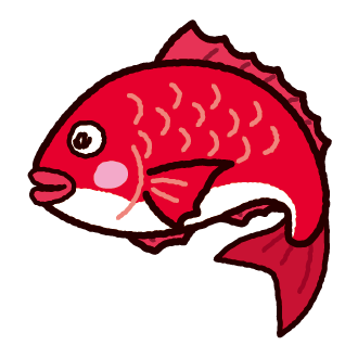 無料イラスト お祝い用のめでたい鯛 鯛のイラスト - イラストくん
