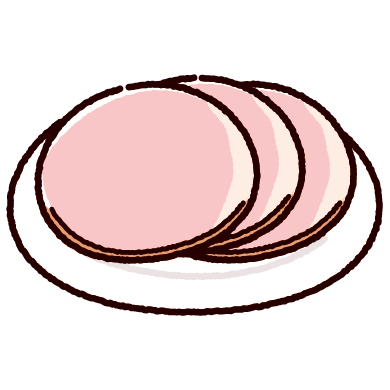 無料イラスト スライスハム ハムのイラスト（カット） - イラストくん