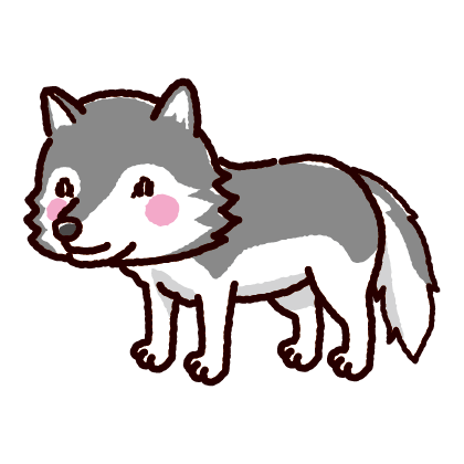 狼のキャラクター | かわいいフリー素材集 いらすとや 狼のイラスト（2カラー） - イラストくん