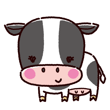 びっくりしている牛 | ゆるくてかわいい無料イラスト・アイコン素材屋「ぴよたそ」 かわいいメス牛のイラスト（丑・2021年干支）（2カット） - イラストくん