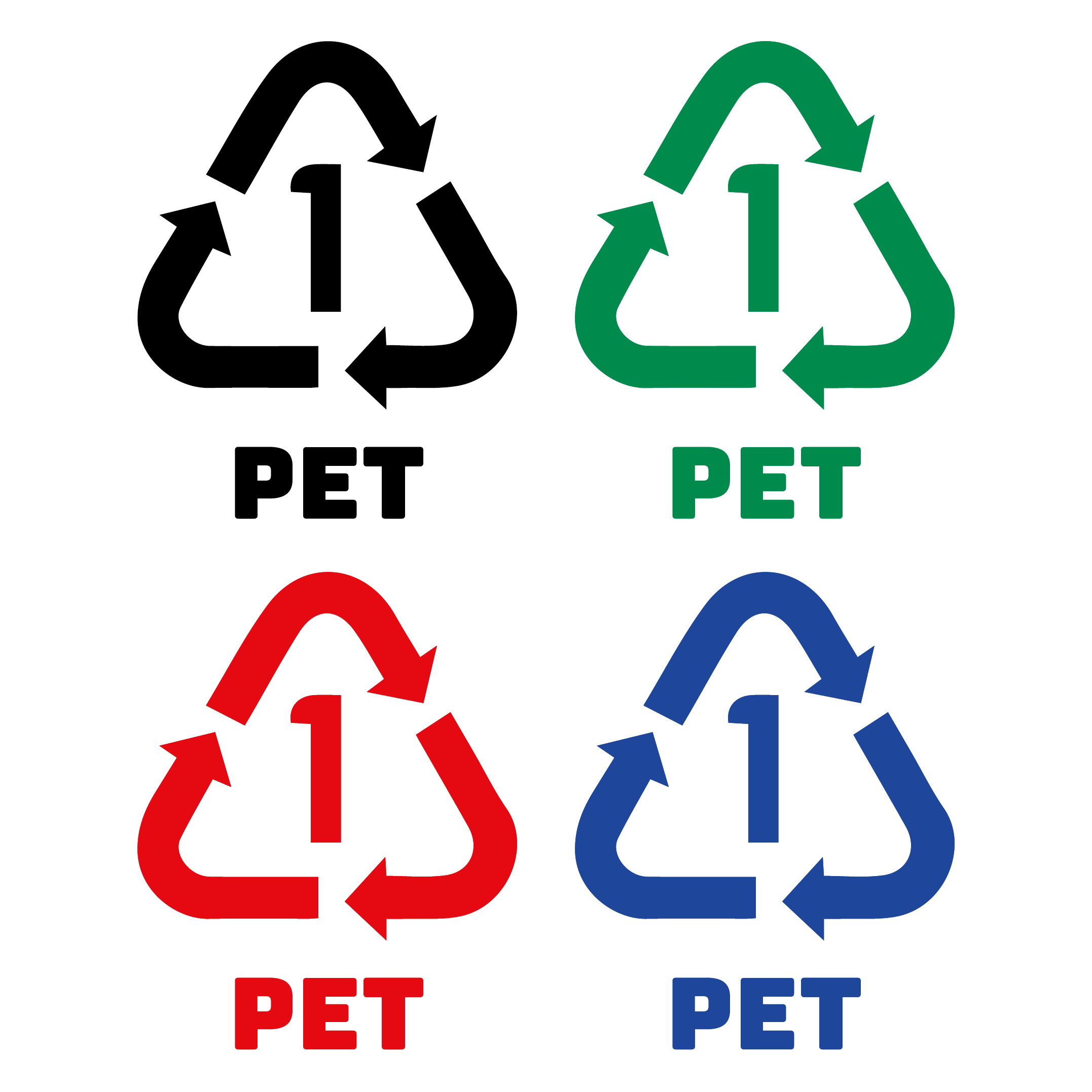 ペットボトルのリサイクルマーク イラスト4色【ゴミの分別】 商用フリー(無料)のイラスト素材なら「イラストマンション」
