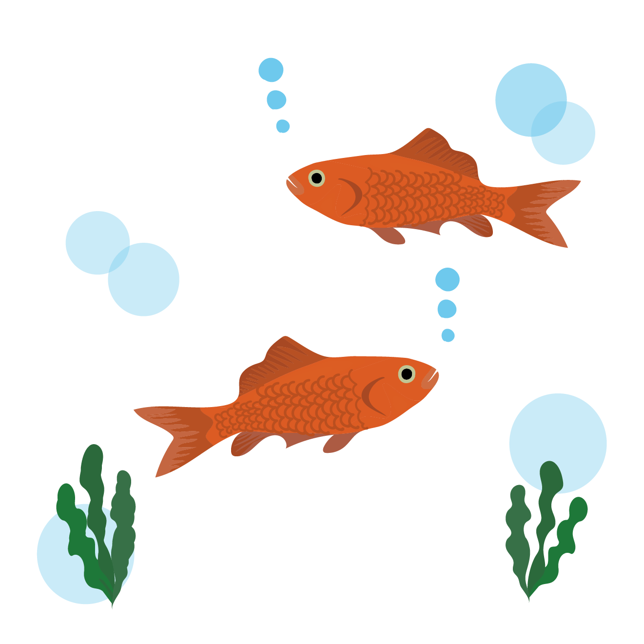 プカプカ♪金魚のイラスト 商用フリー(無料)のイラスト素材なら「イラストマンション」