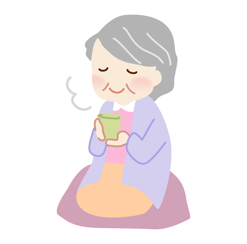 お茶を飲むおばあちゃんたちイラスト／無料イラストなら「イラストAc」 お茶を飲むおばあさんのイラスト | フリー素材 イラストミント