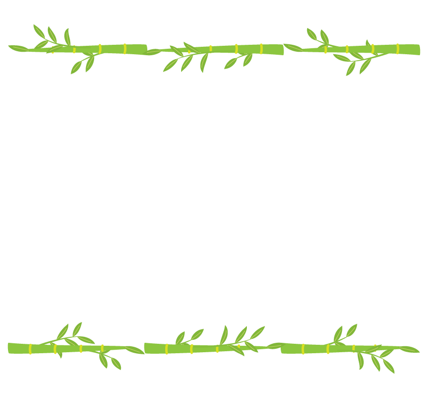 竹・笹の葉の上下和風フレーム・枠イラスト フリー素材 イラストミント