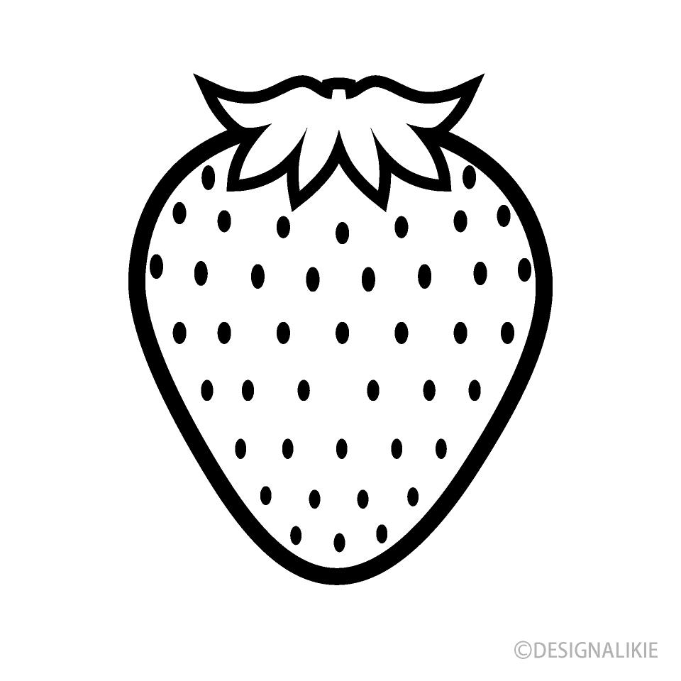 Strawberry Black and White Free PNG Image｜Illustoon