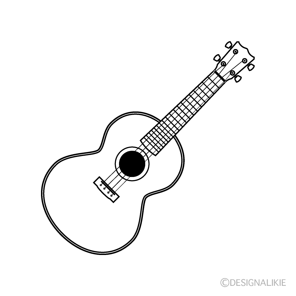 Ukulele Black and White Free PNG Image｜Illustoon