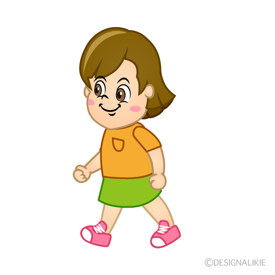 Little Girl Walking Clip Art