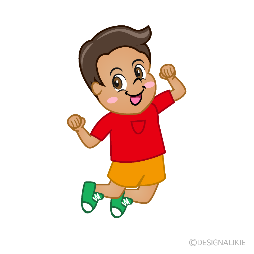 Jumping Boy Cartoon Free PNG Image｜Illustoon