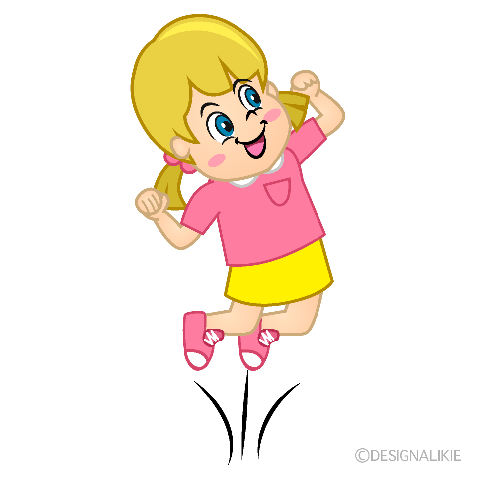 Jumping Girl Cartoon Free PNG Image｜Illustoon