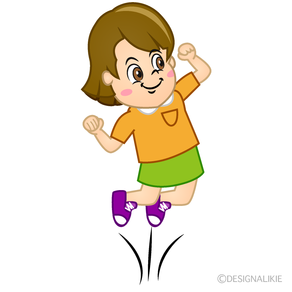 Jumping Girl Cartoon Free PNG Image｜Illustoon