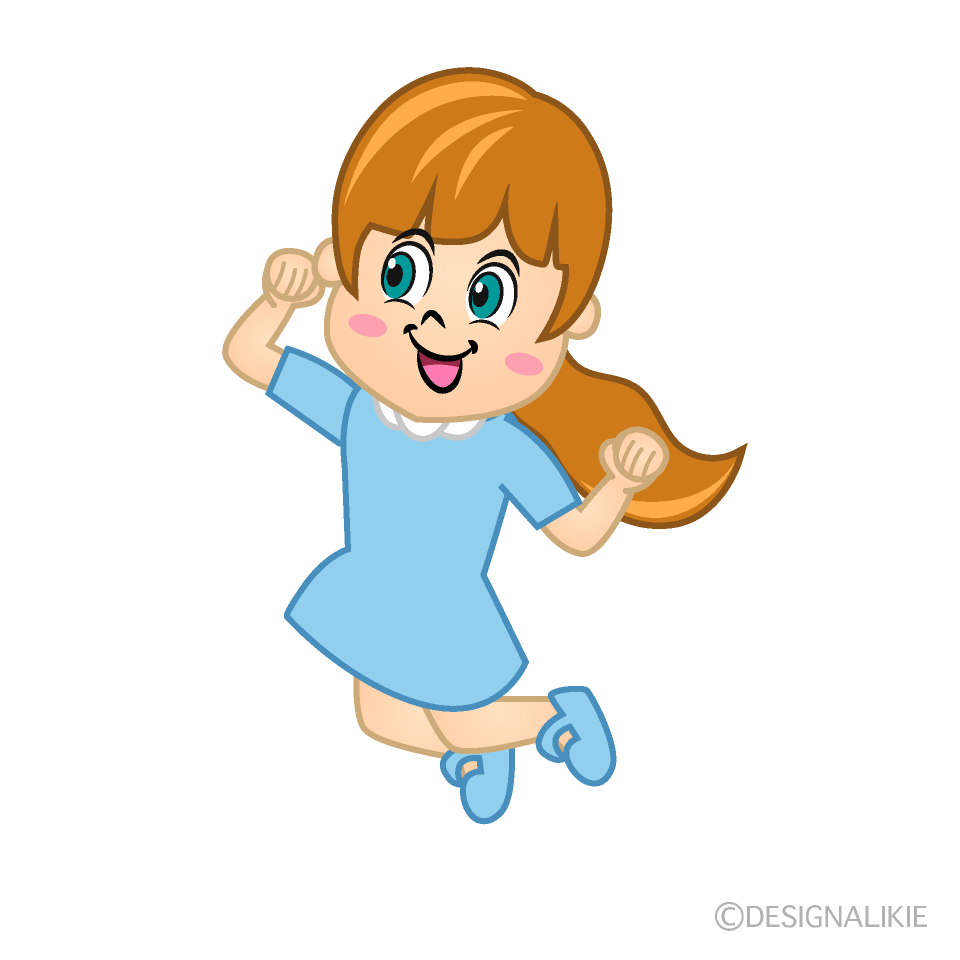 Jumping Girl Cartoon Free PNG Image｜Illustoon