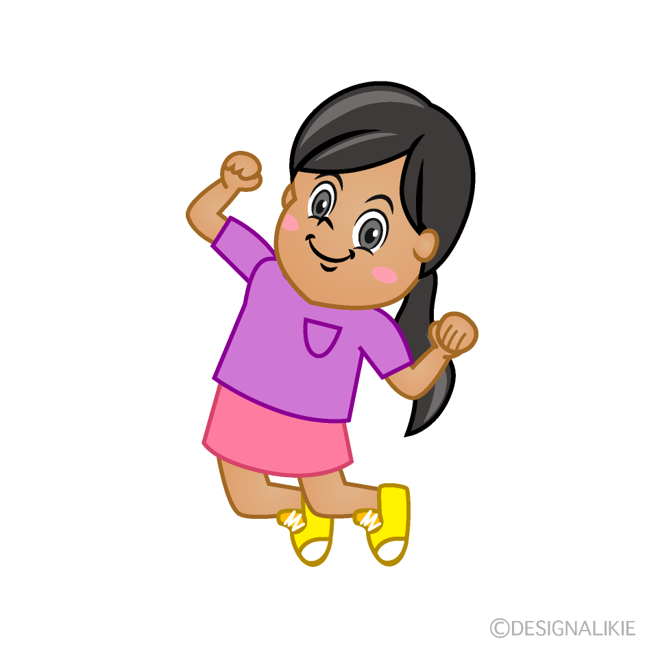 Jumping Girl Cartoon Free PNG Image｜Illustoon