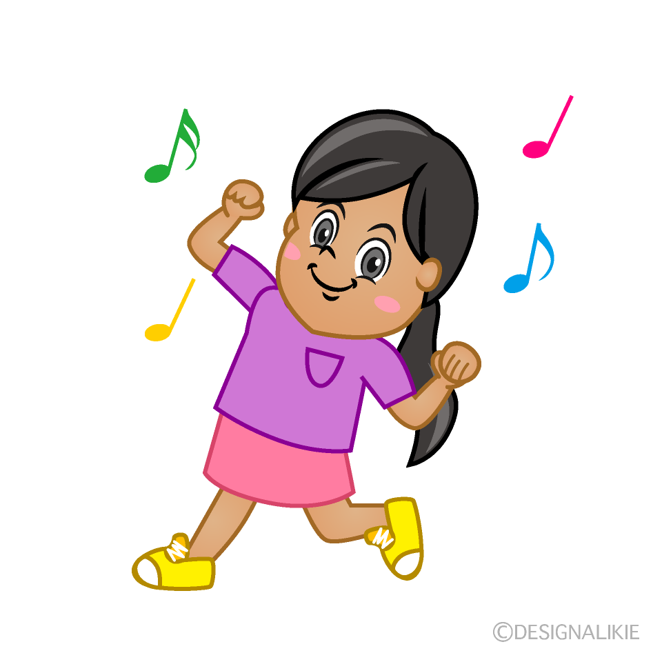Dancing Girl Cartoon Free PNG Image｜Illustoon