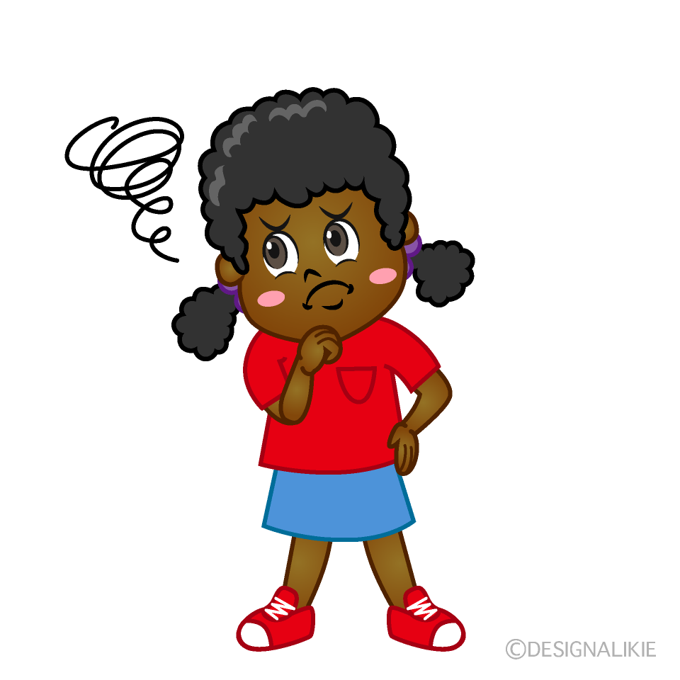 Worried Girl Cartoon Free PNG Image｜Illustoon