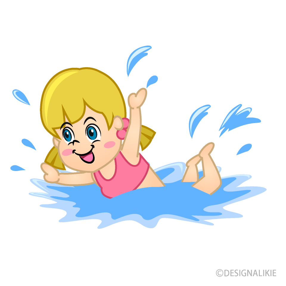 Girl Swimming in Sea Cartoon Free PNG Image｜Illustoon