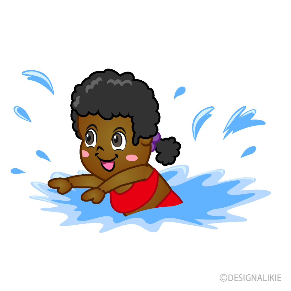 Girl Swimming in Sea Cartoon Free PNG Image｜Illustoon