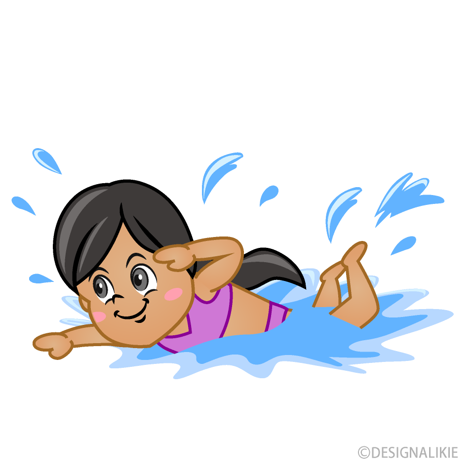 Girl Swimming in Sea Cartoon Free PNG Image｜Illustoon