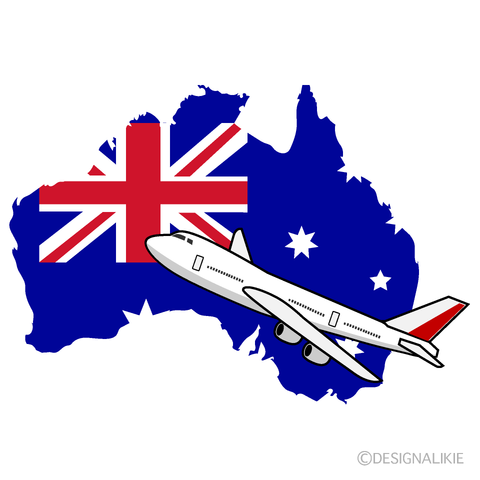 Airplane Flying with Australia Clip Art Free PNG Image｜Illustoon