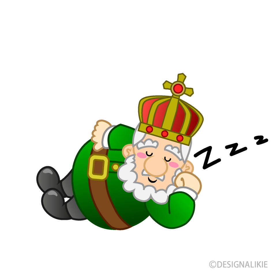 Old King Sleeping Clip Art Free PNG Image｜Illustoon