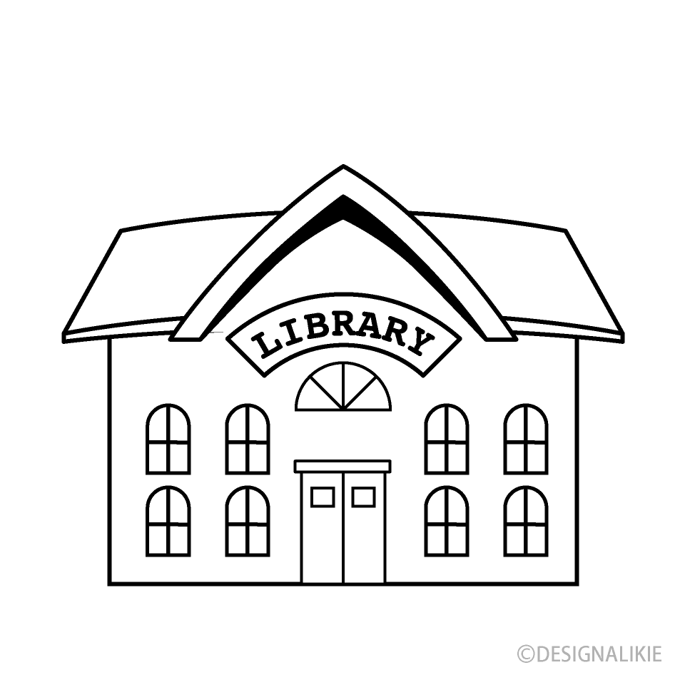 Library Black and White Free PNG Image｜Illustoon