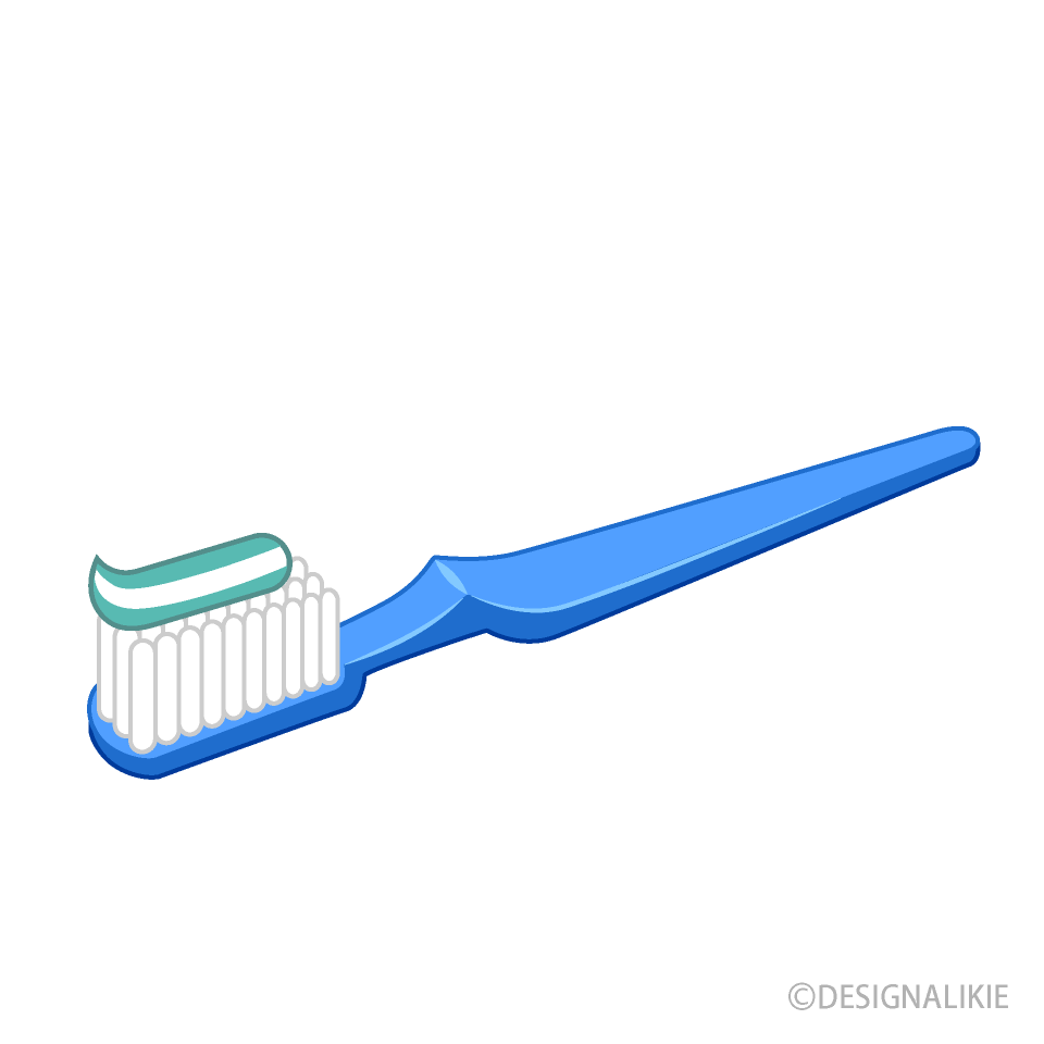 Toothbrush with Paste Clip Art Free PNG Image｜Illustoon