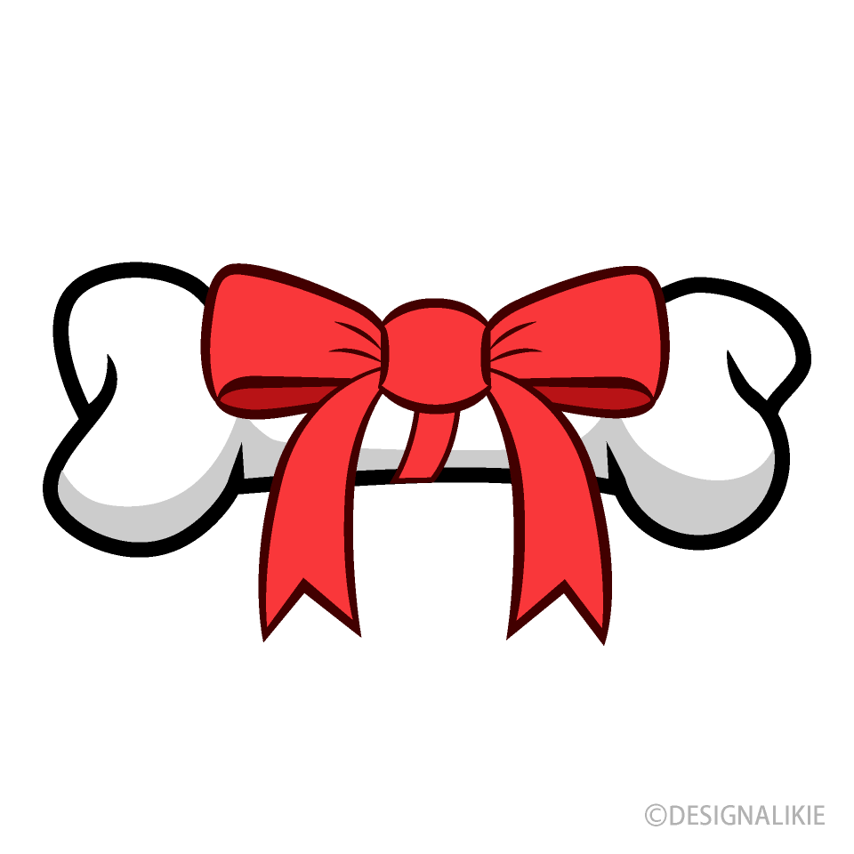 Dog Bone with Ribbon Clip Art Free PNG Image｜Illustoon