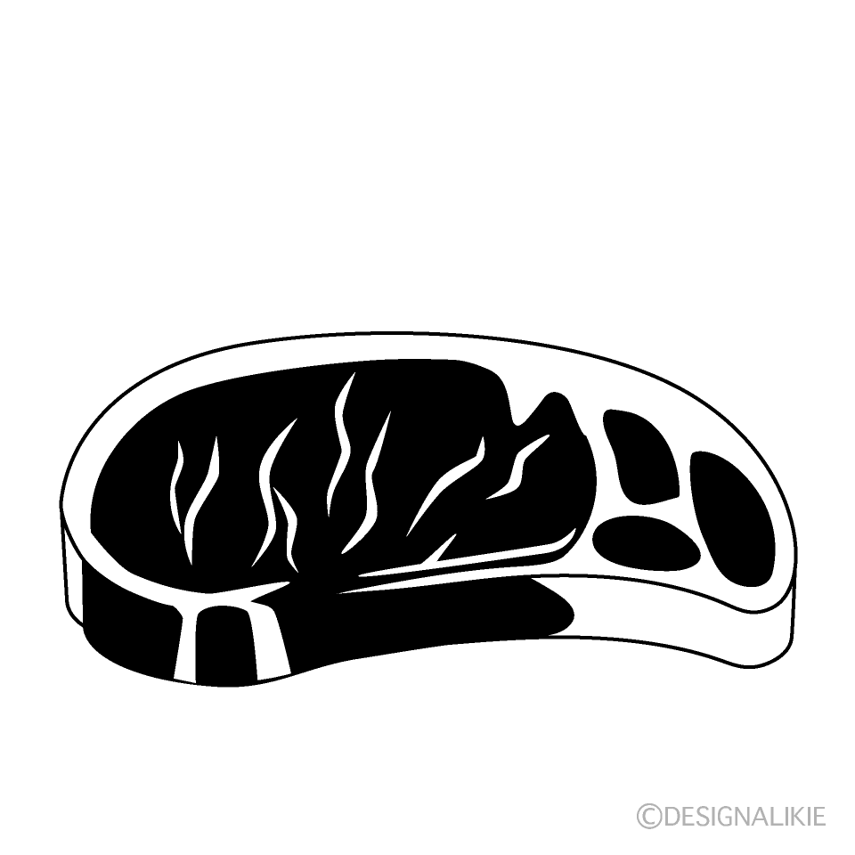 Raw Beef Black and White Free PNG Image｜Illustoon