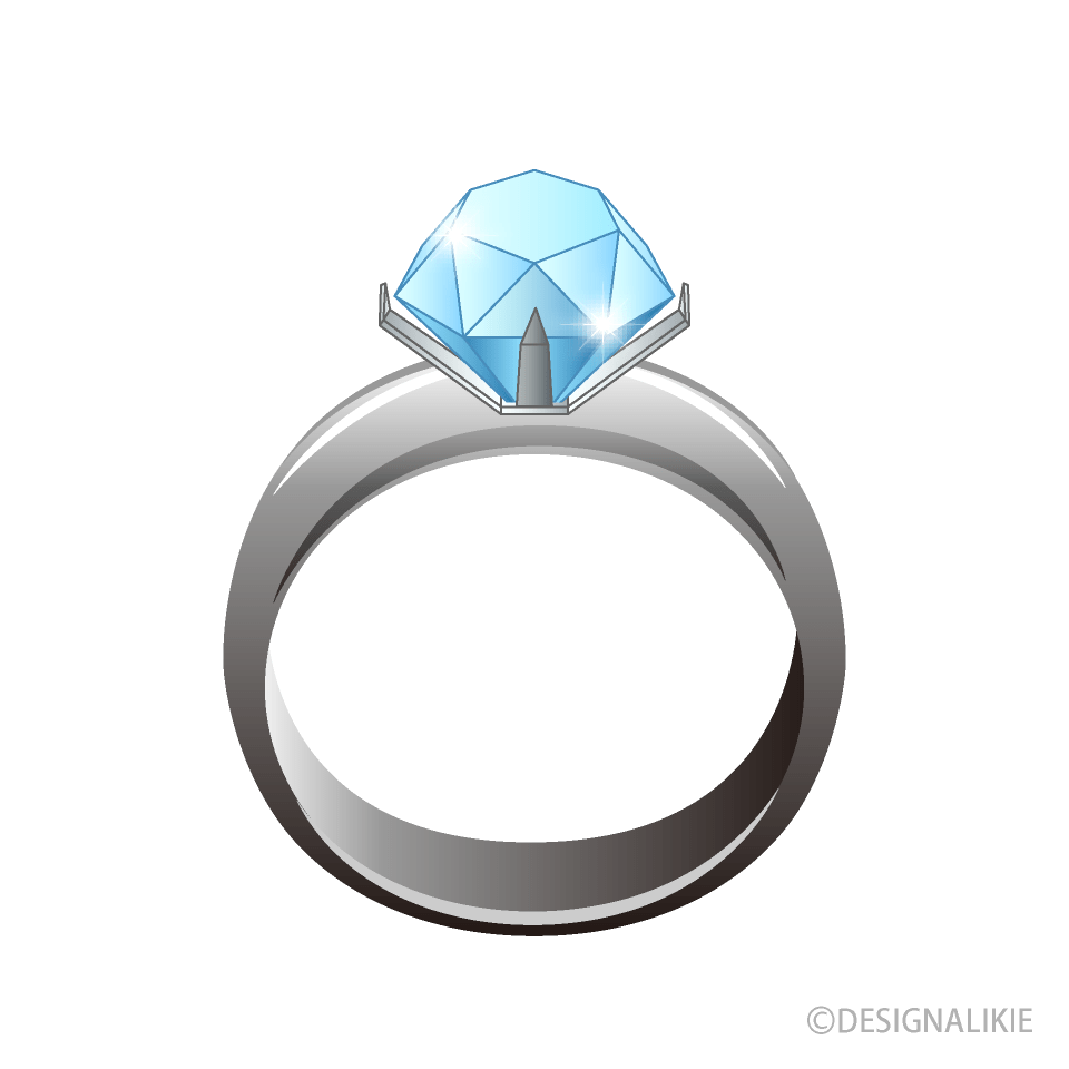 Light Blue Engagement Ring Clip Art Free PNG Image｜Illustoon