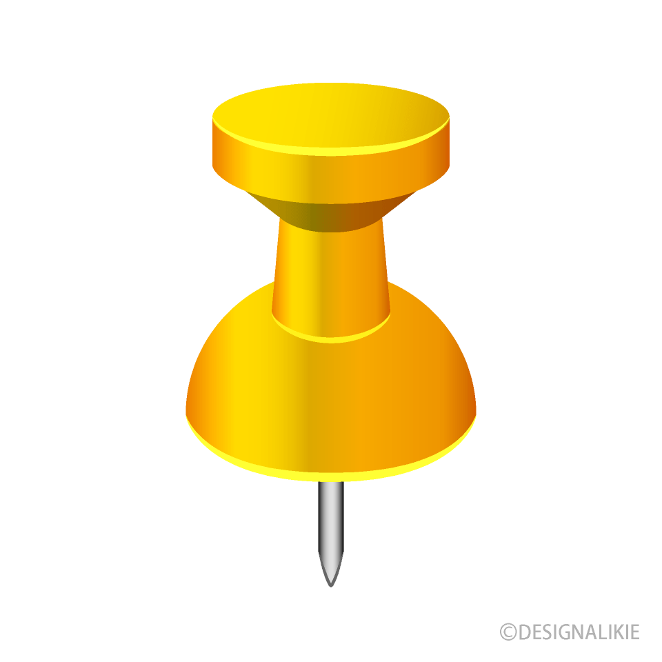Yellow Pin Clip Art Free PNG Image｜Illustoon