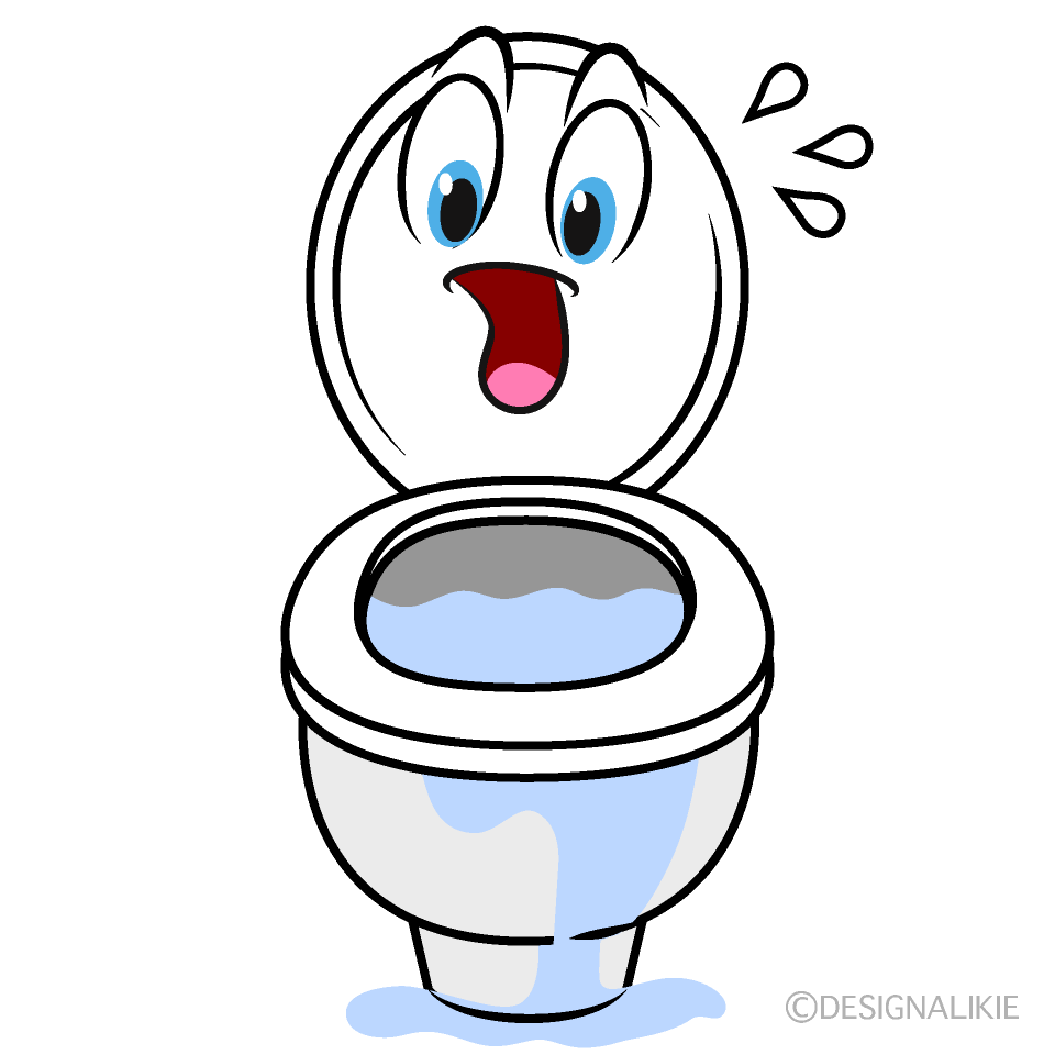 Panicked Toilet Bowl Cartoon Free PNG Image｜Illustoon