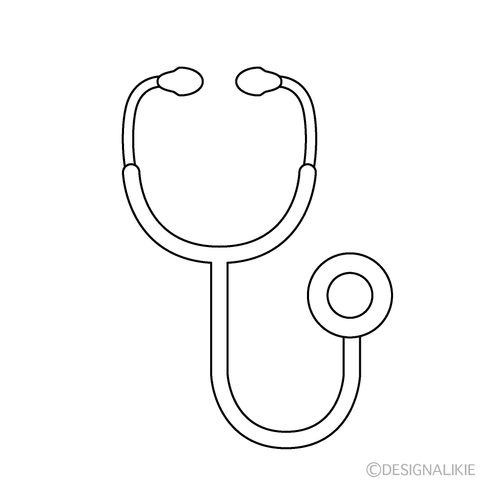 Stethoscope Black and White Free PNG Image｜Illustoon
