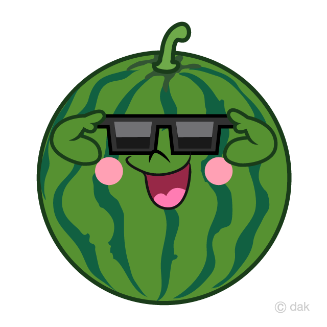 Sunglasses Watermelon Cartoon Free PNG Image｜Illustoon