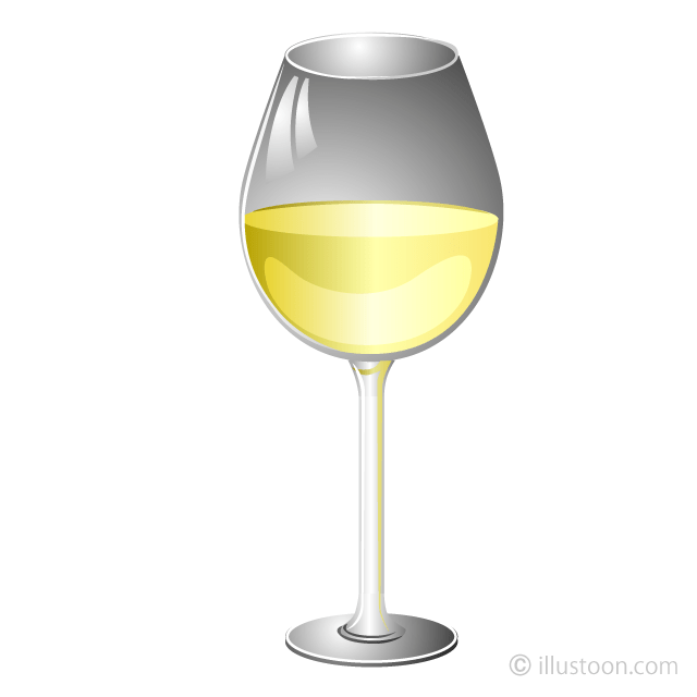 White Wine Glass Clip Art Free PNG Image｜Illustoon