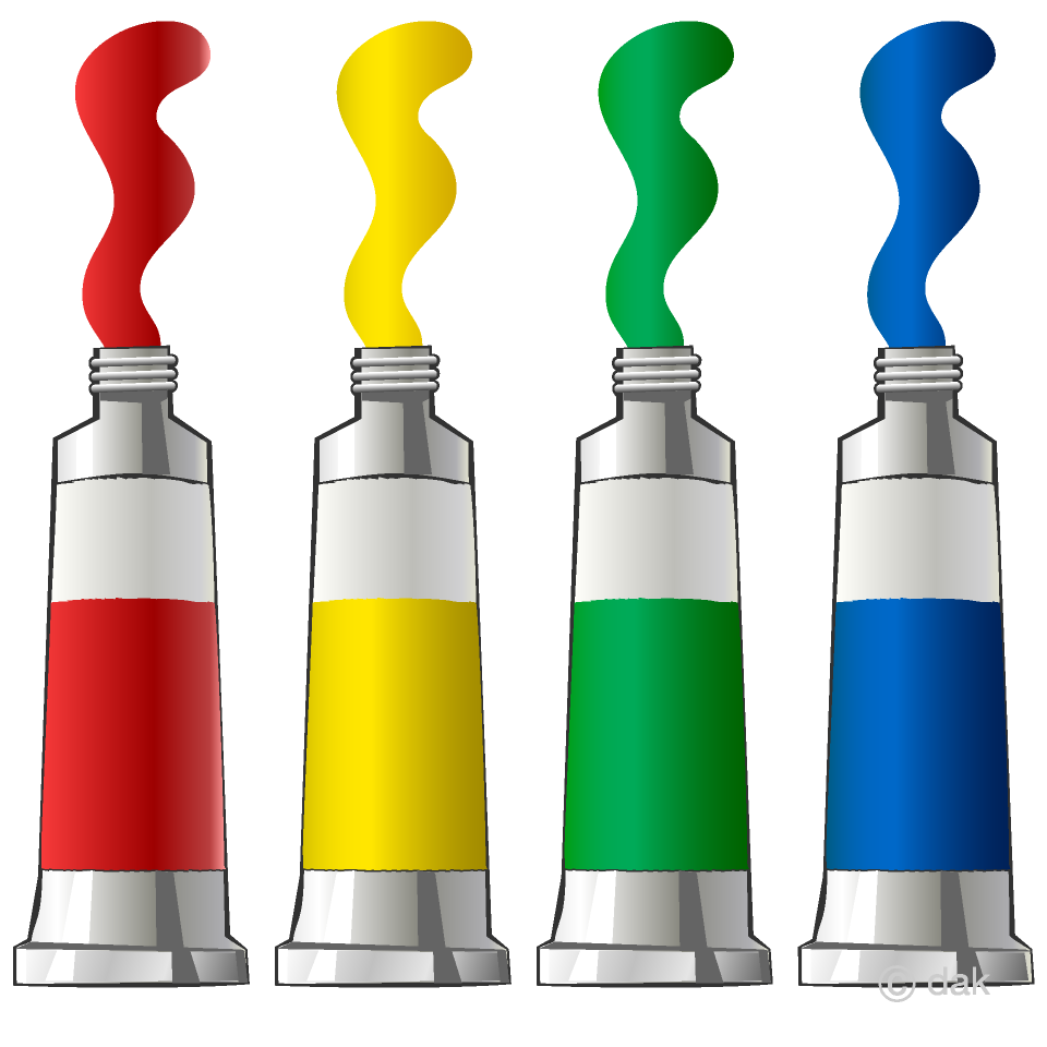 Colorful Paints Clipart Free PNG Image｜Illustoon