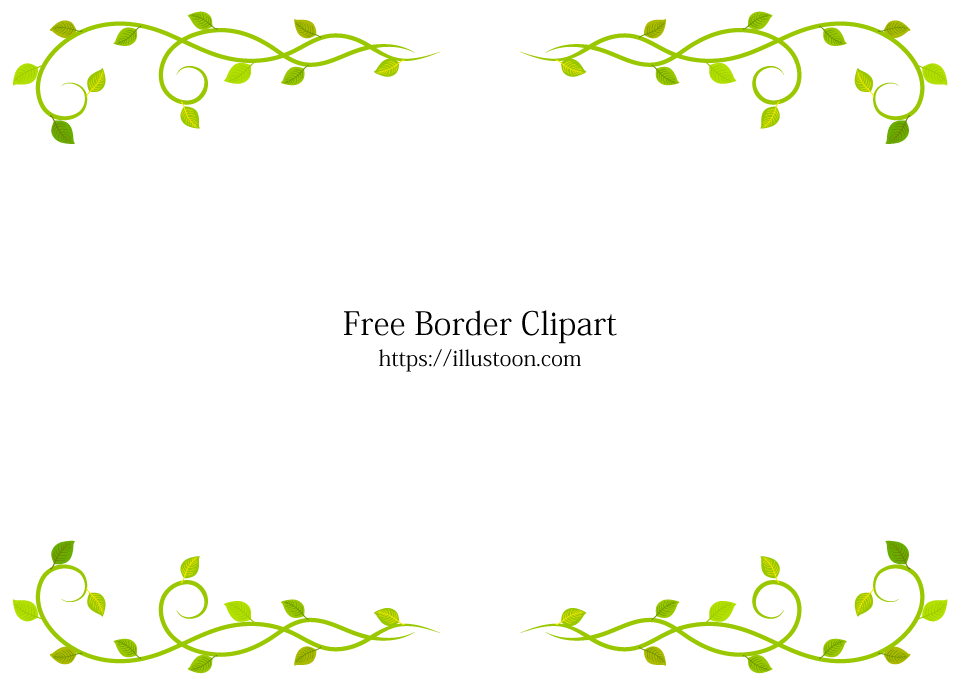 Yellow Green Vine Border Background Free PNG Image｜Illustoon