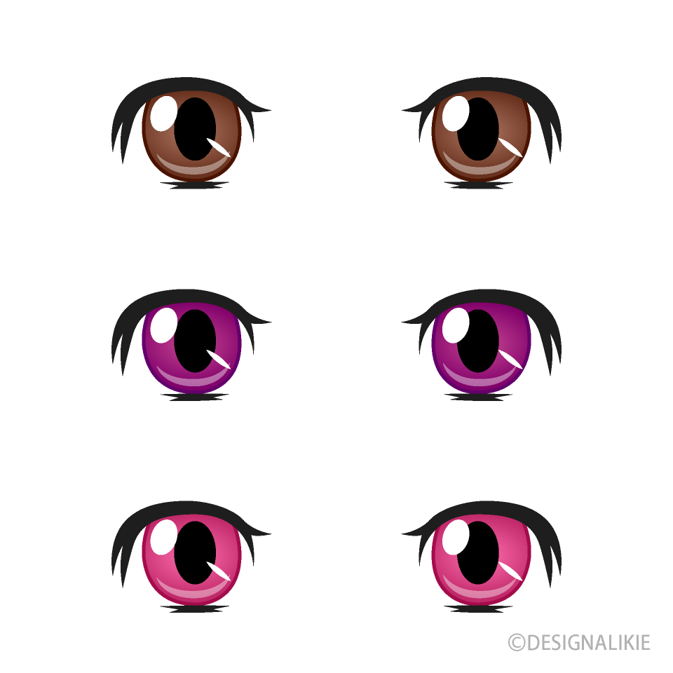 Cute Girl Anime Brown Eyes Clip Art Free PNG Image｜Illustoon