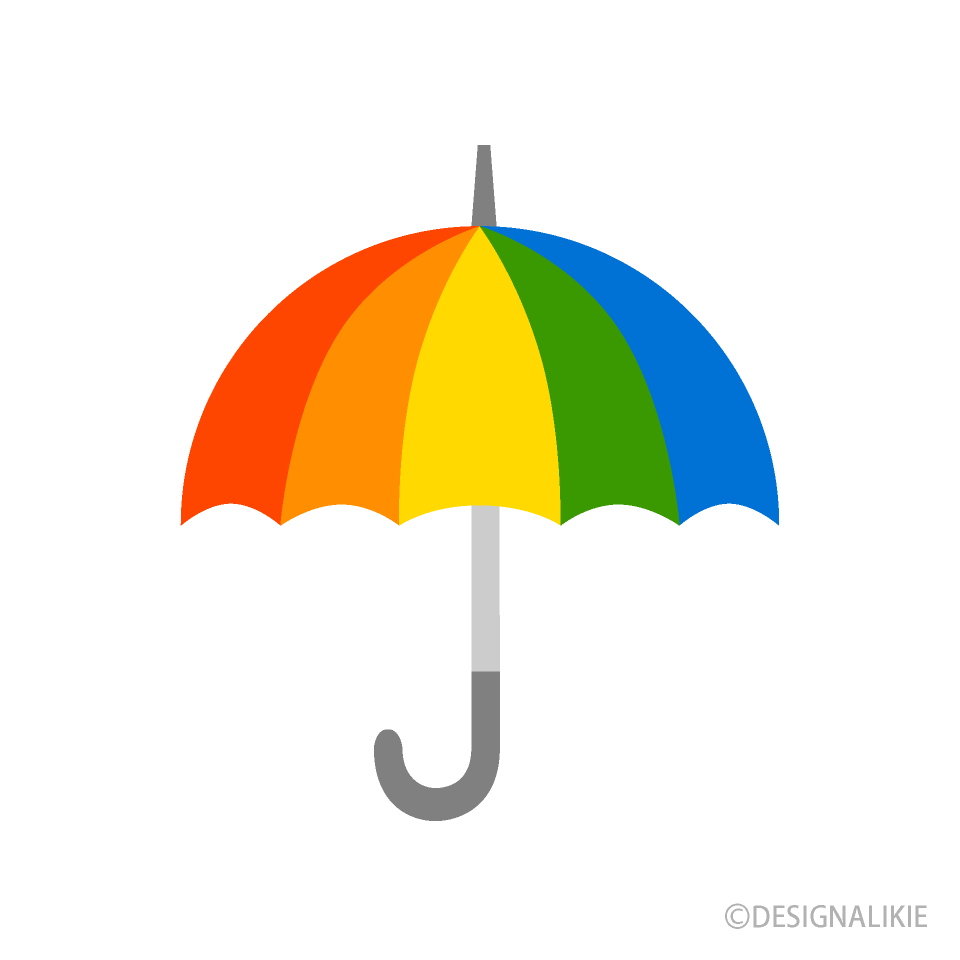 Rainbow Umbrella Clip Art Free PNG Image｜Illustoon