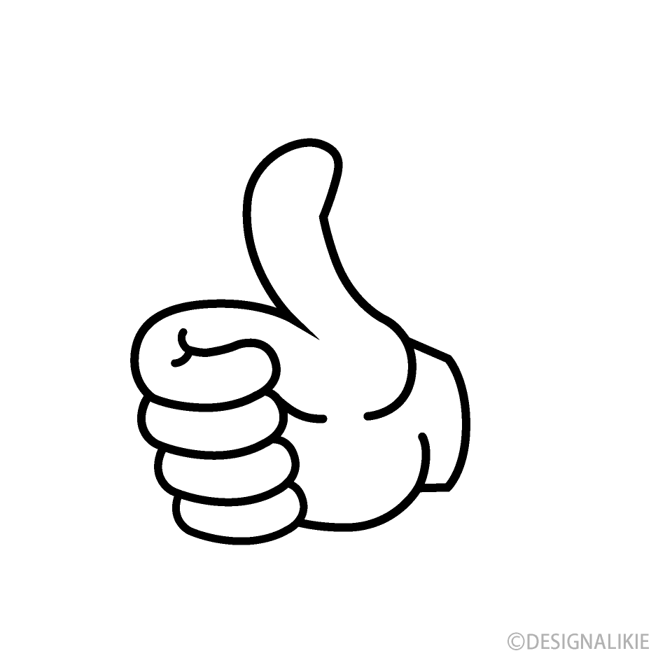 White Thumbs Up Clip Art Free PNG Image｜Illustoon