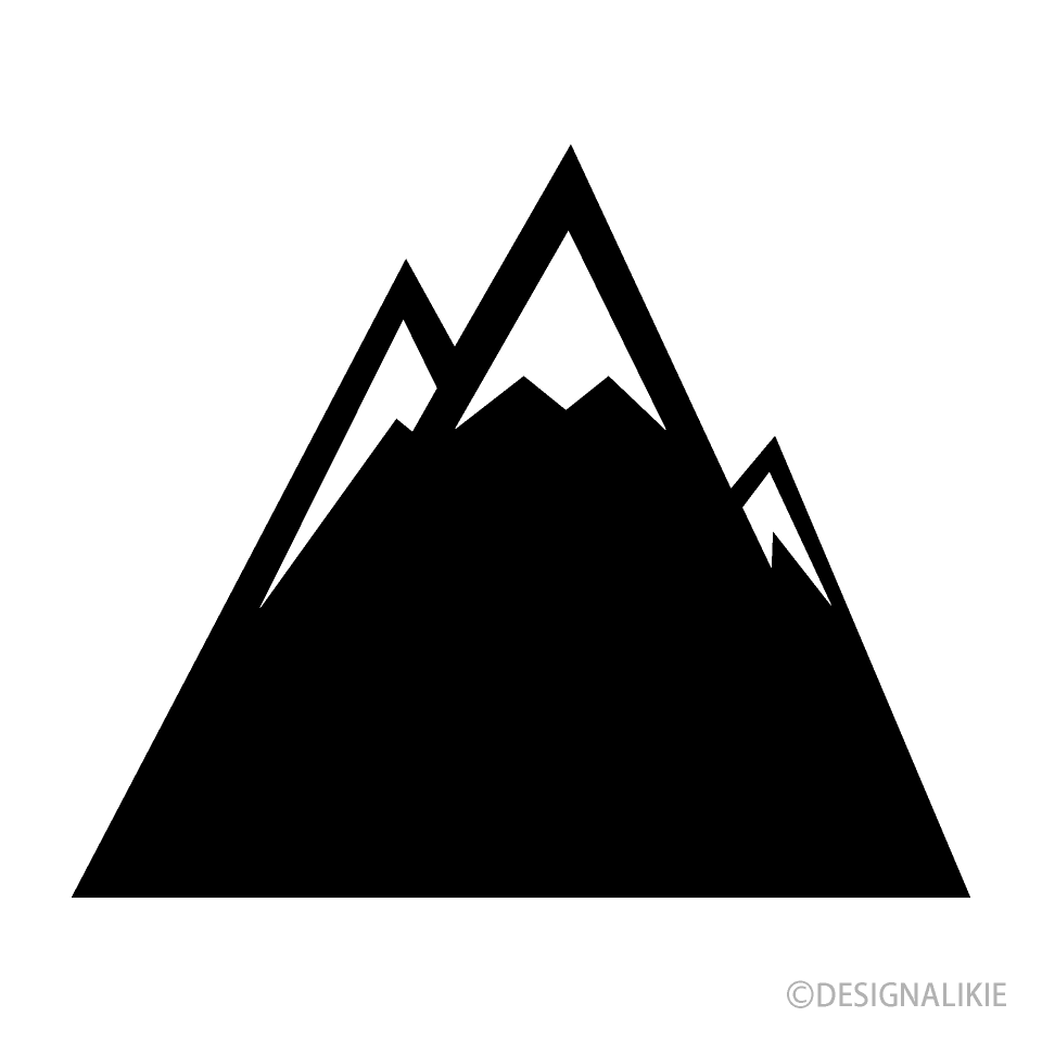 Snow Mountain Black and White Free PNG Image｜Illustoon