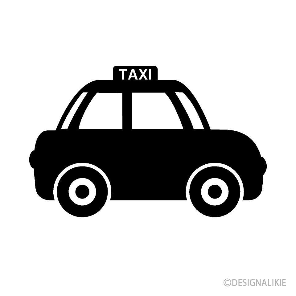 Taxi Black and White Clip Art Free PNG Image｜Illustoon