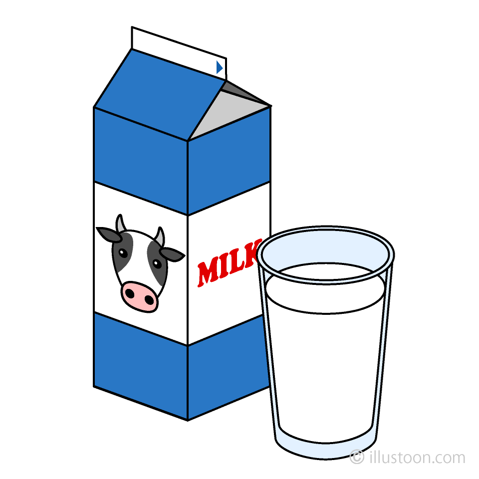 Simple Milk Pack and Glass Clipart Free PNG Image｜Illustoon